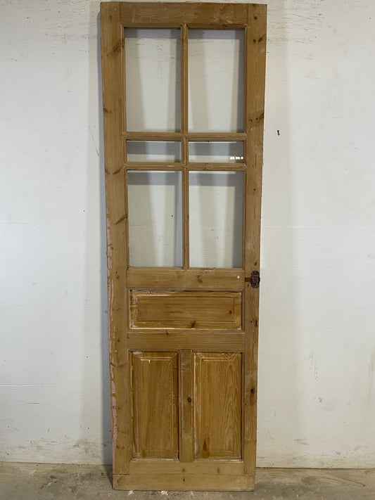 Antique  French Panel Door with Glass  (84.25x27) L119