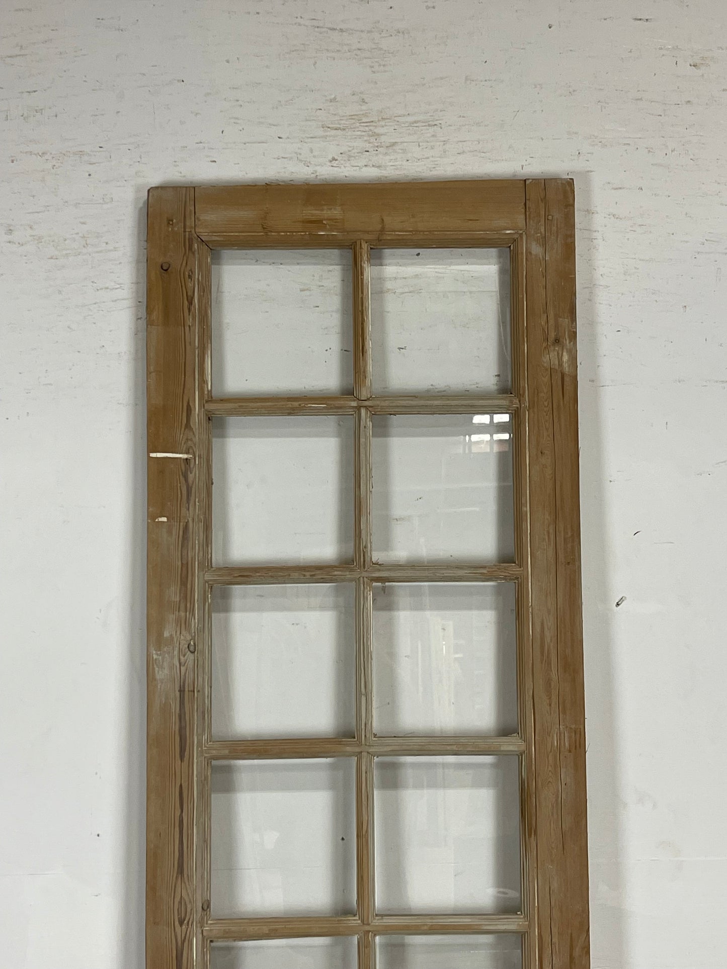 Antique French Panel Door with Glass  (93 x 28) M234