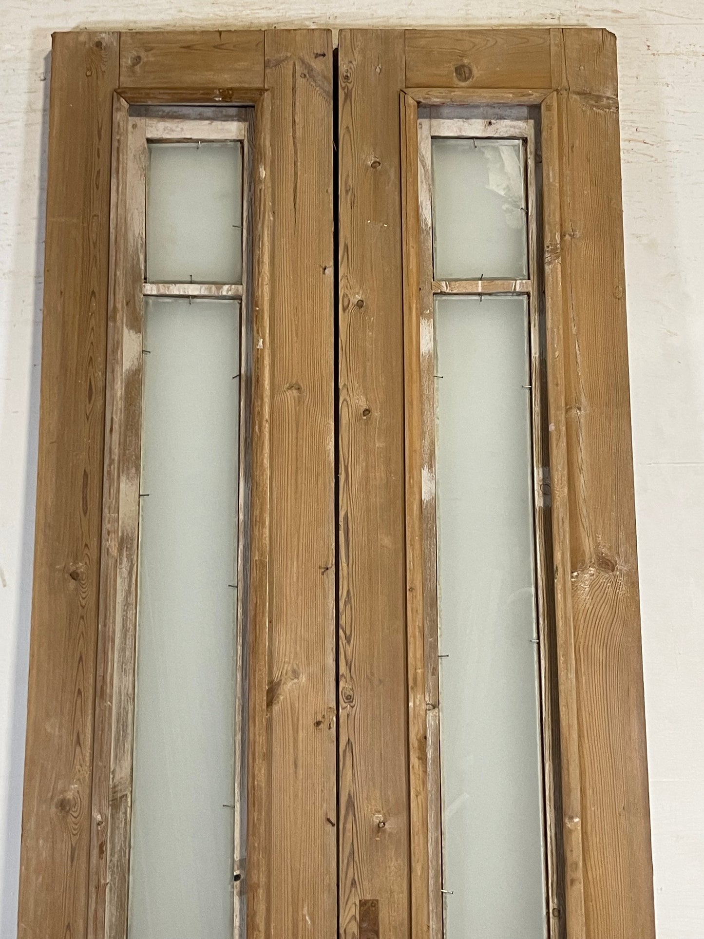 Antique French panel doors with glass (95x35.5) L186