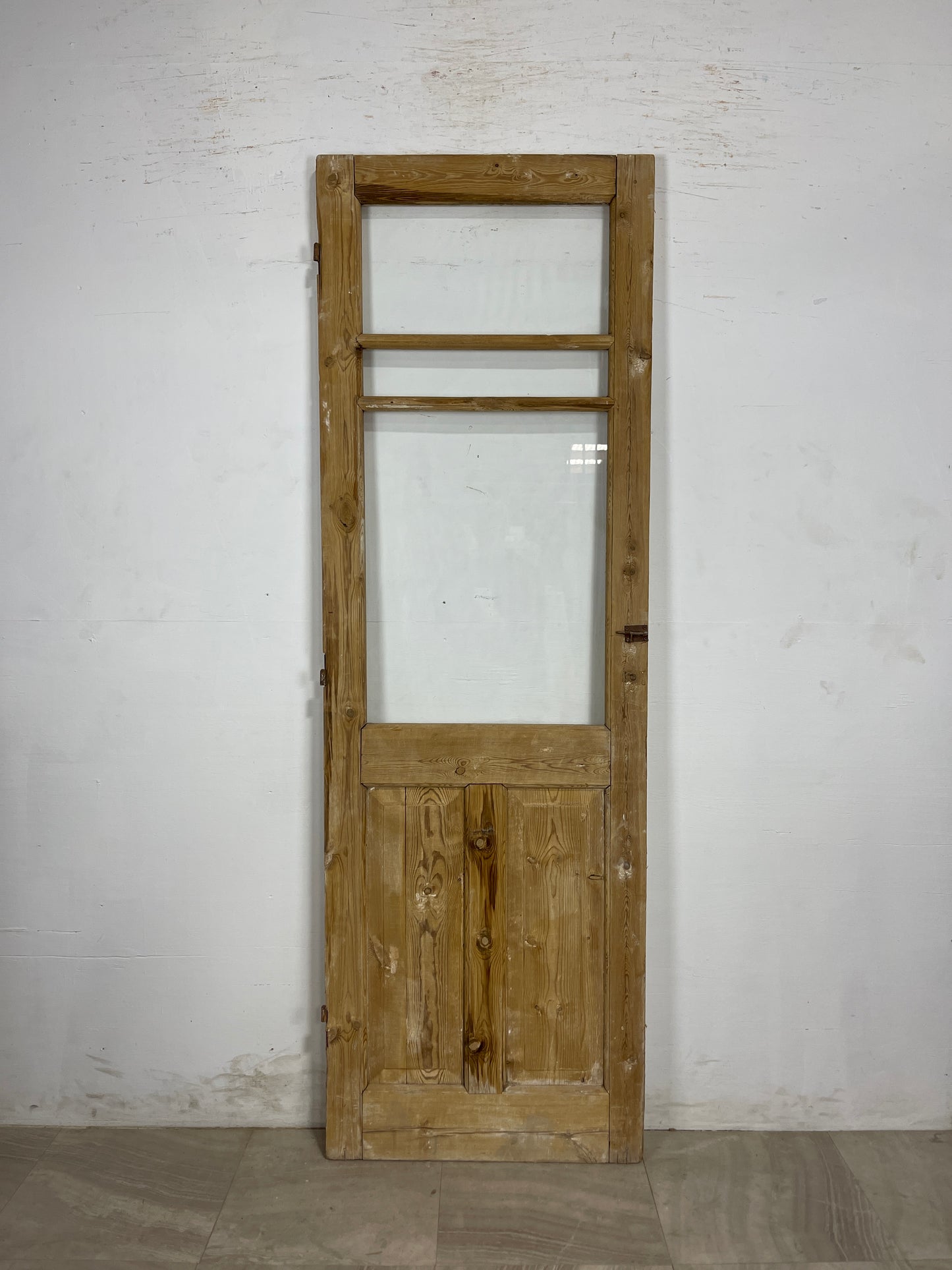 Antique French Panel Door with Glass  ( 87.75 x 28.5) N171