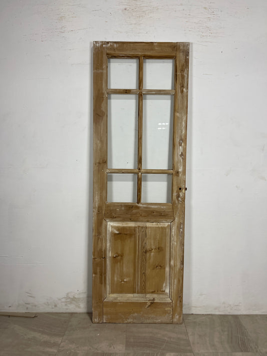 Antique French Panel Door with Glass  (84 x 28.25) N180