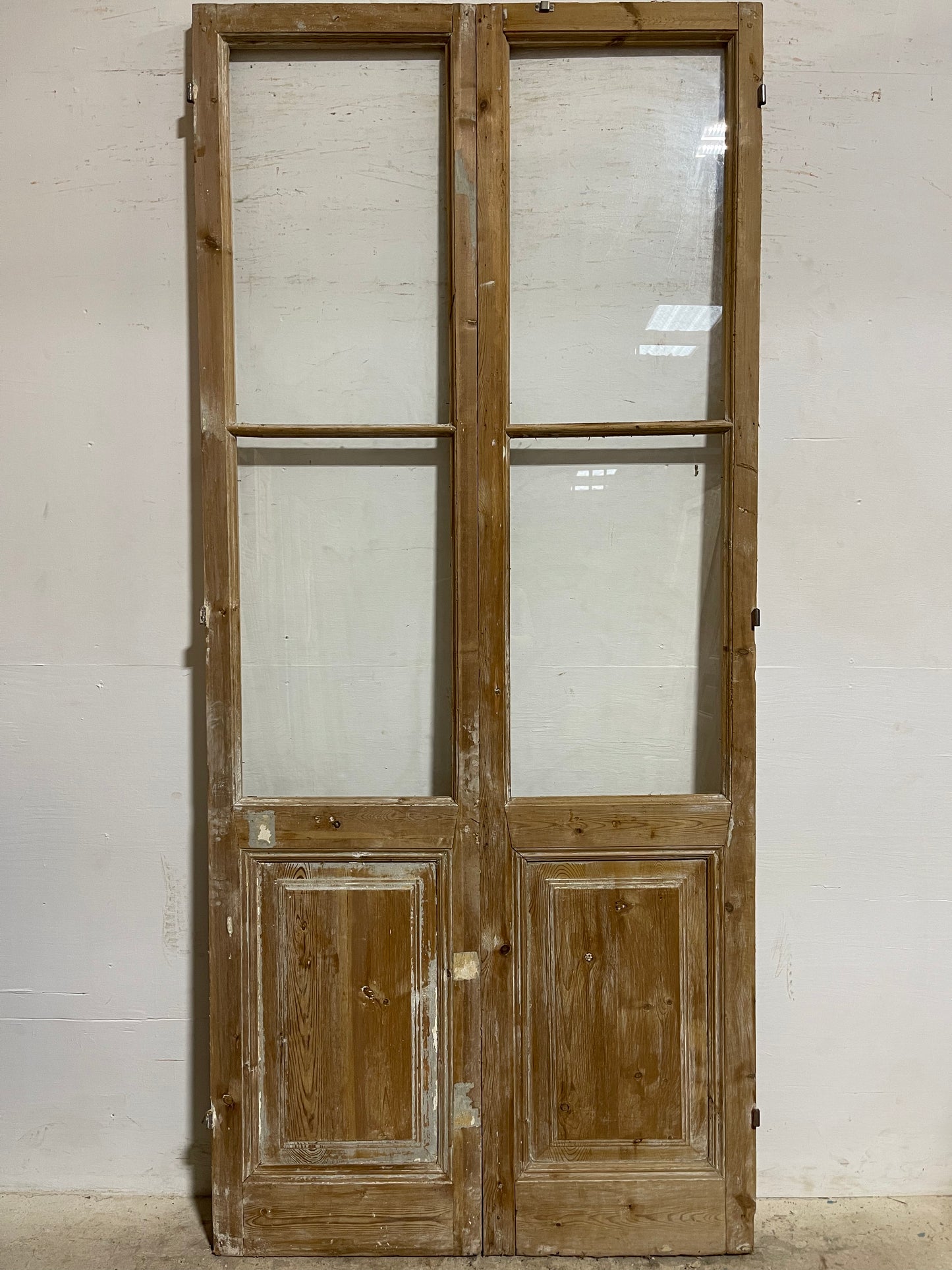 Antique French Panel Doors with glass  (100.25x44.5)  K306