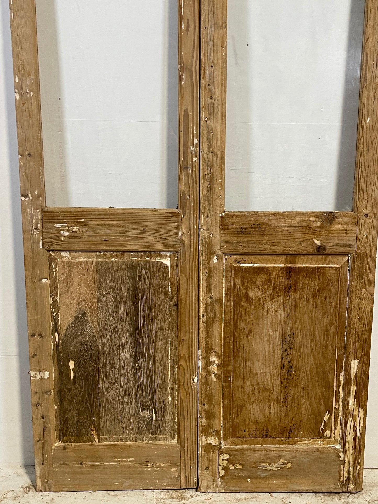 Antique French panel doors with glass (91x43) L207