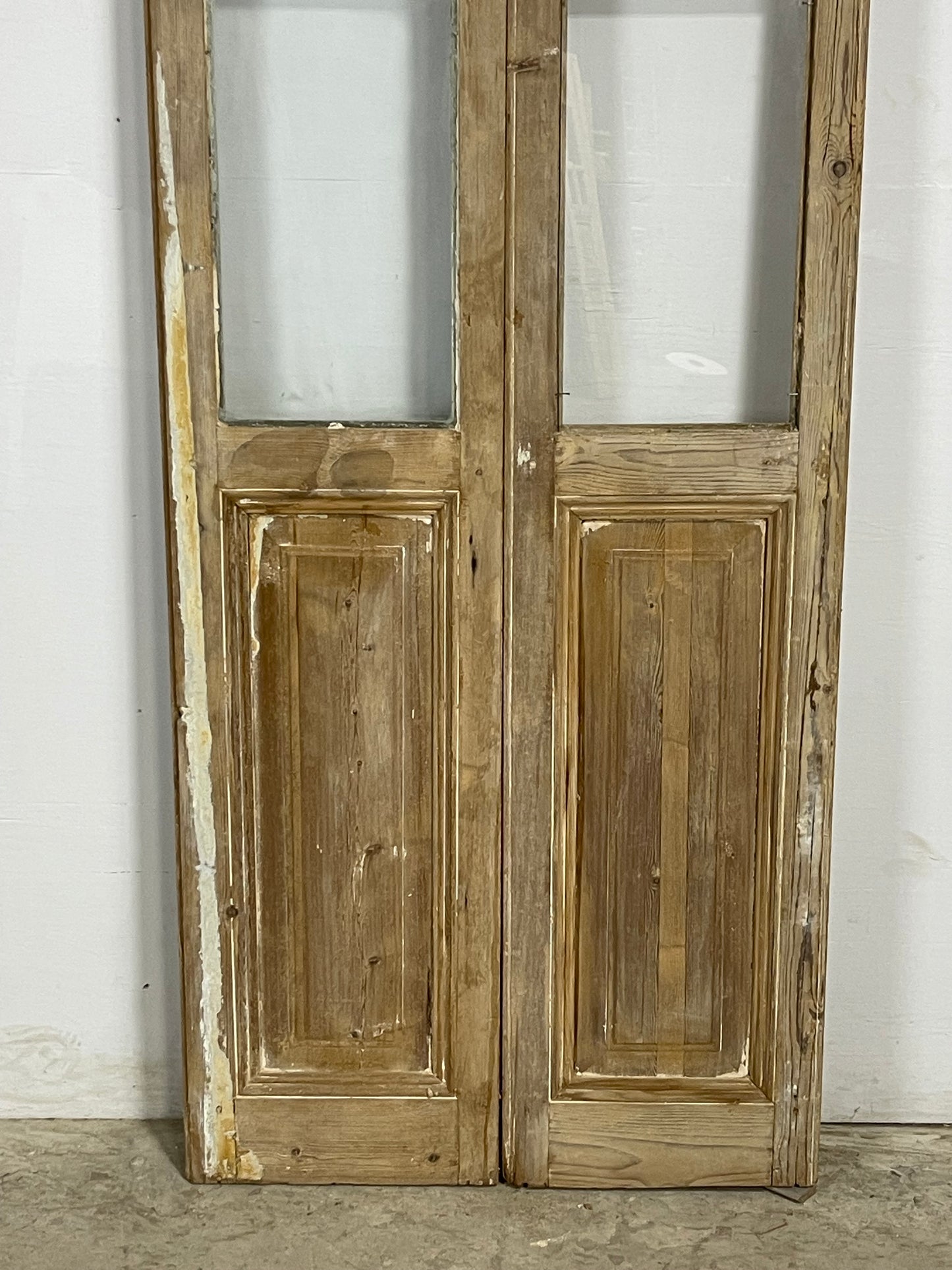 Antique  French Panel Doors with glass (103.5x30.75)   M083