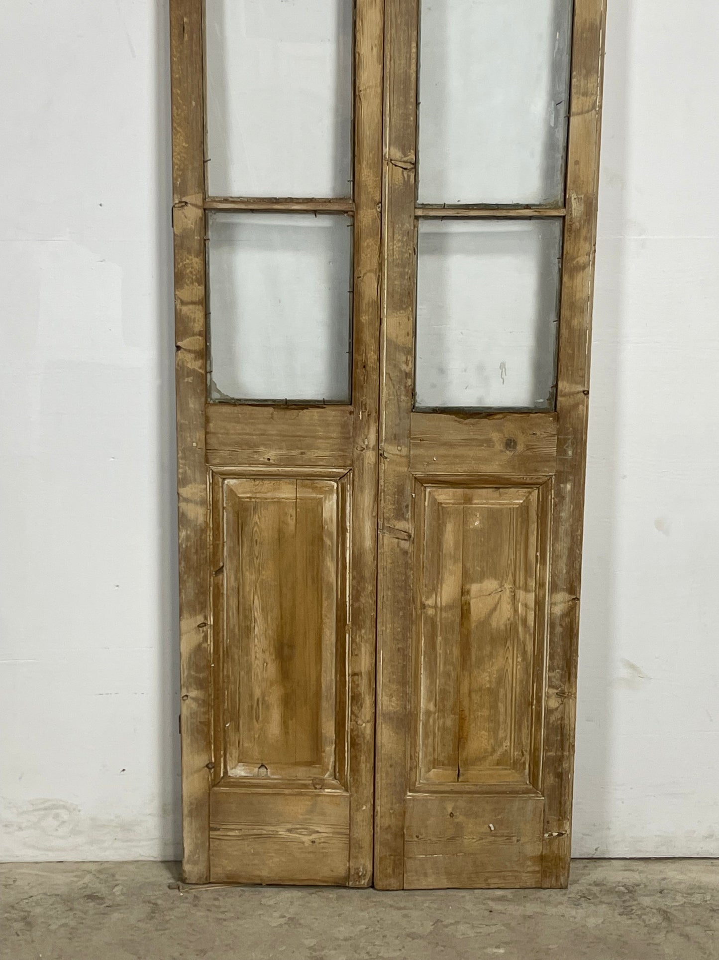 Antique  French Panel Doors with glass (96.5x29.5)   M073