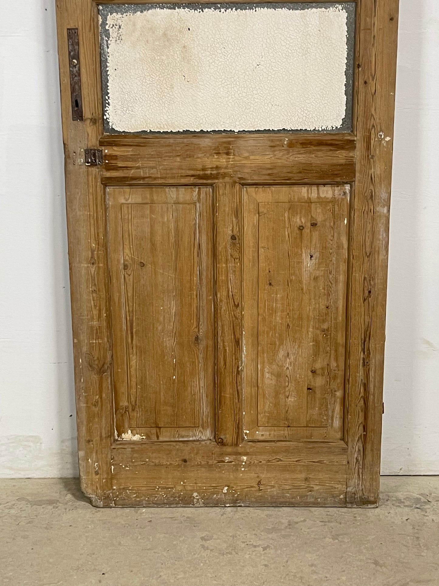 Antique French Panel Door with Glass  (90.25 x 31.75) M236