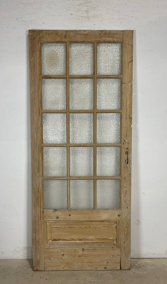 Antique French Panel Door with Glass  (86.5x32.25) M213