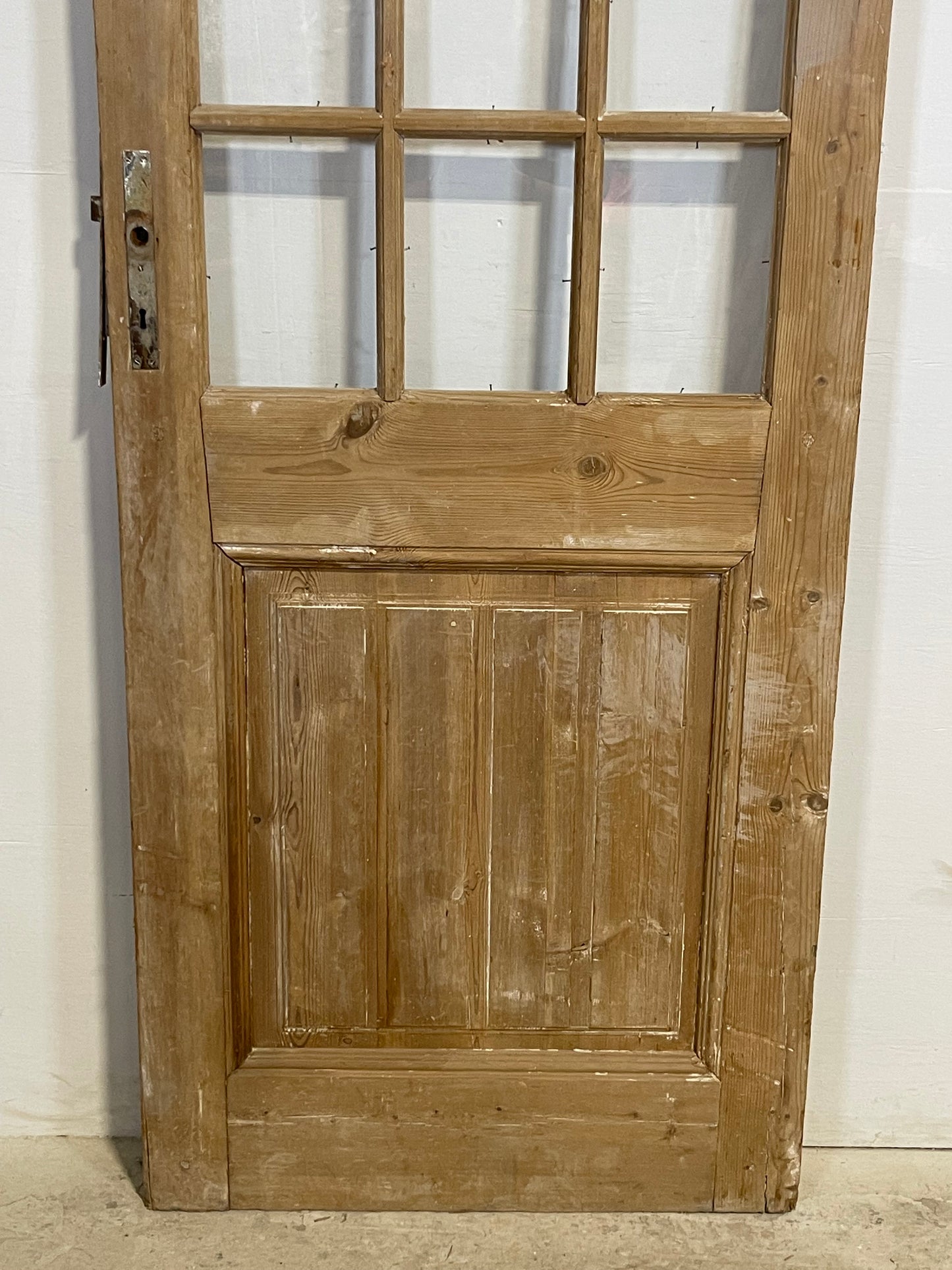Antique French Panel Door with Glass  (88.5x31.5) L303