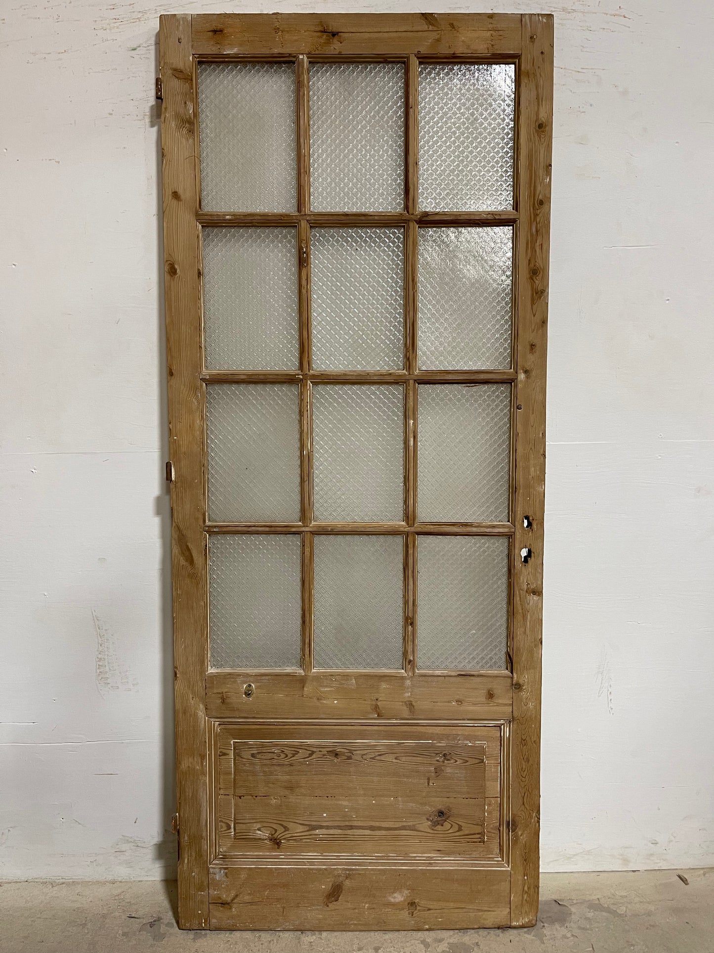 Antique  French Panel Door with Glass  (88x36) K326 single