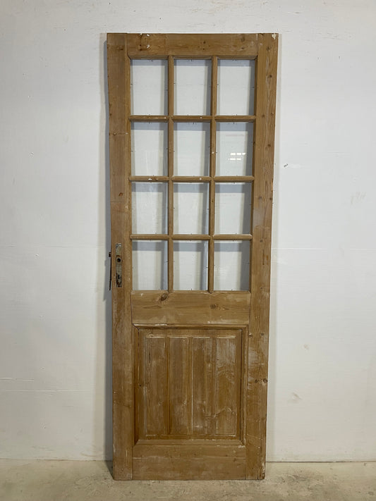 Antique French Panel Door with Glass  (88.5x31.5) L303