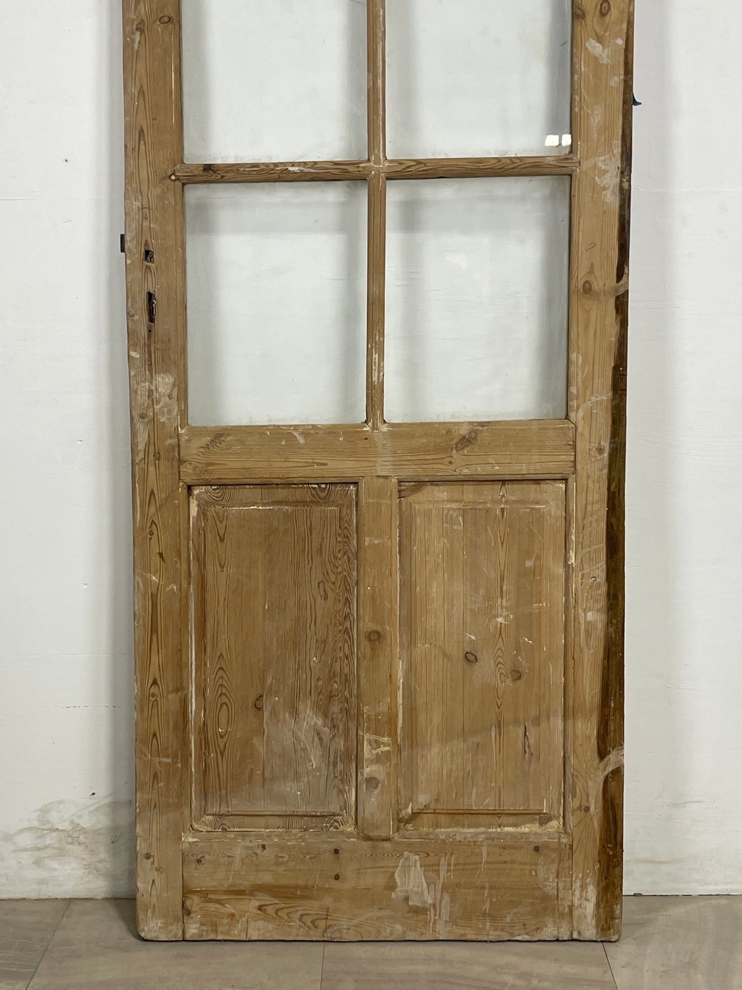 Antique French Panel Door with Glass  (84.5 x 31.5) N157