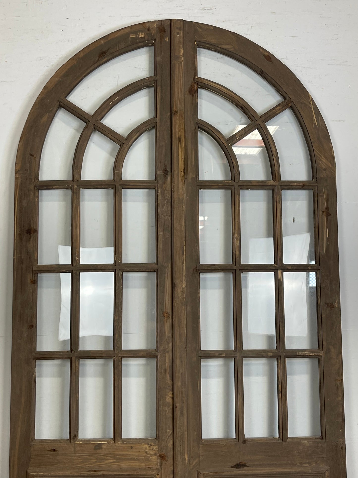 French panel arched doors with glass (94x48) M004