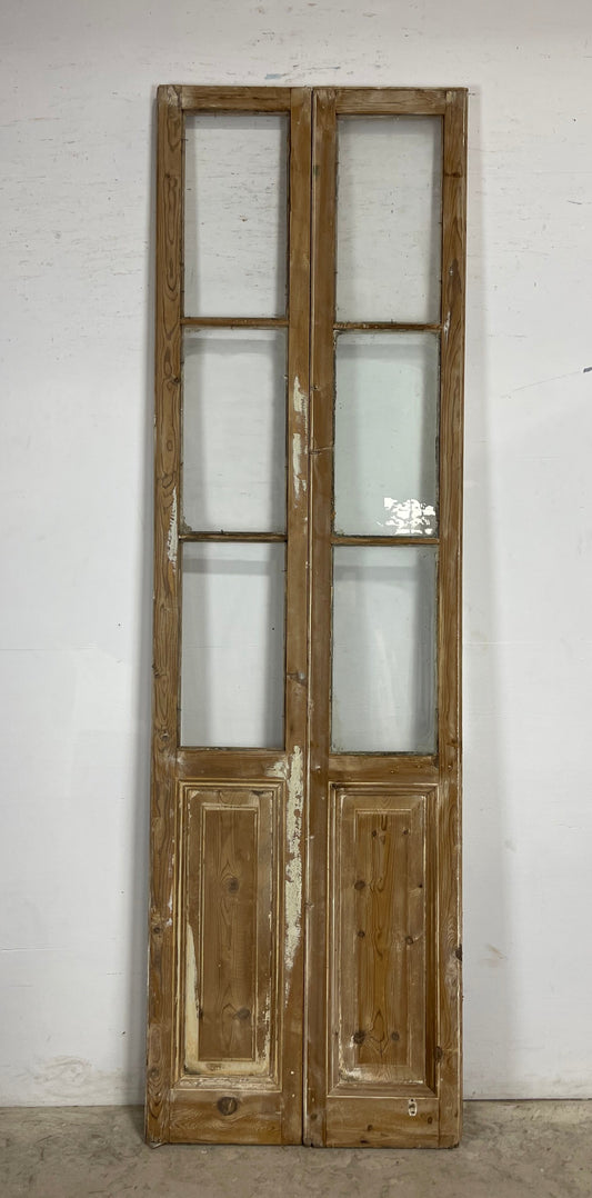 Antique  French Panel Doors with glass (103.75x30.75)   M081