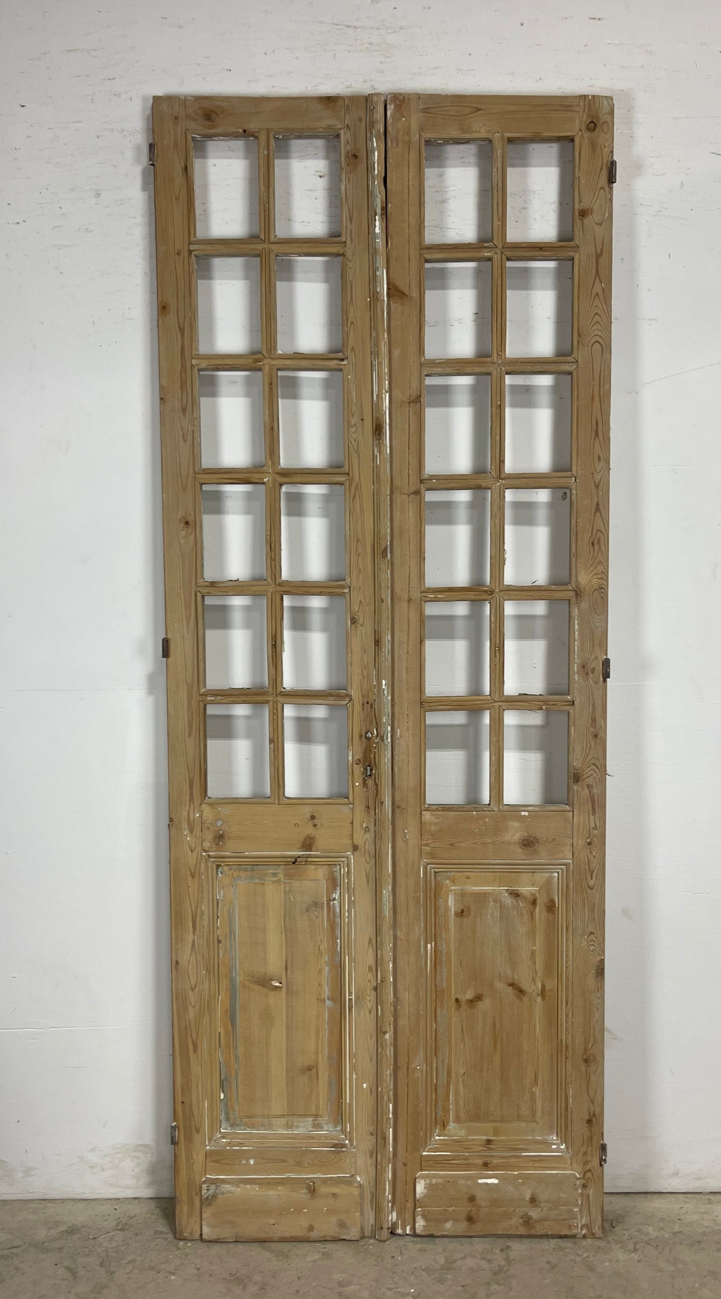 Antique  French Panel Doors with glass (97.5x38.5)   M114