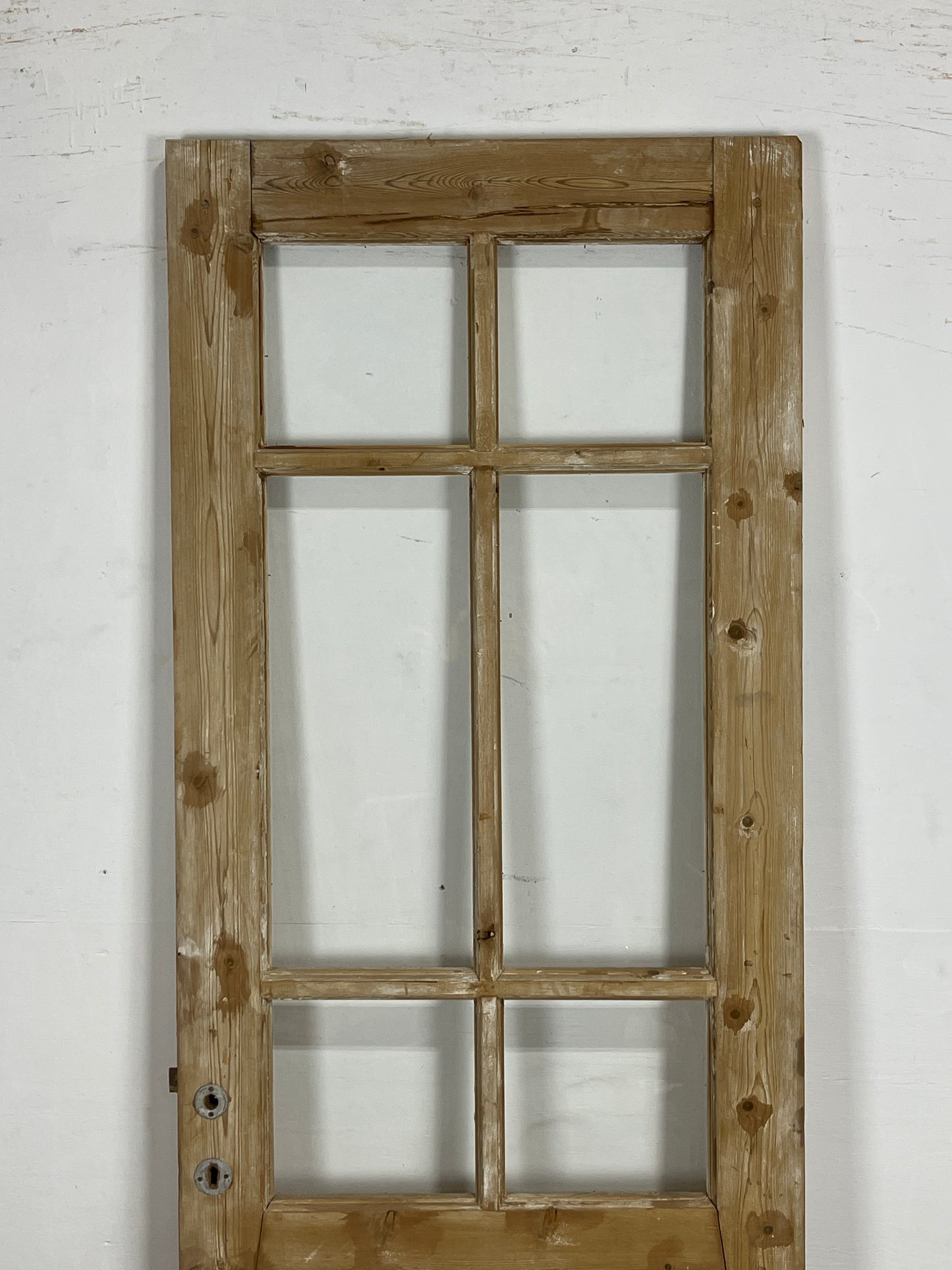 Antique French Panel Door with Glass  ( 84.5 x 28.25) N177