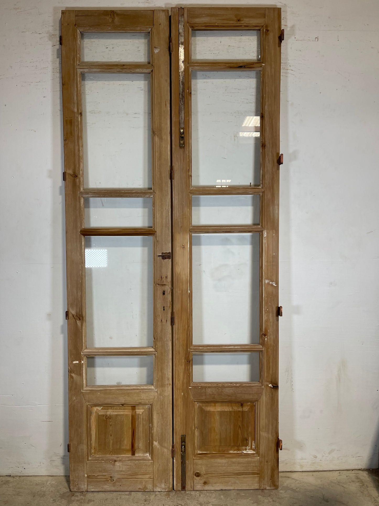 Antique French panel doors with glass (99.25x44) K316