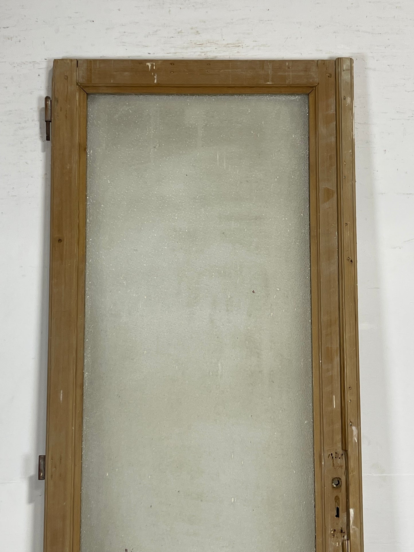 Antique  French Panel Door with glass (94.75 x 33.5)   M100