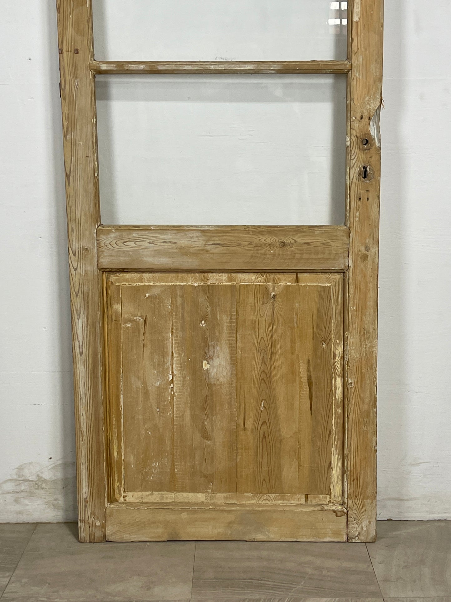 Antique French Panel Door with Glass  (84.5 x31.75) N158