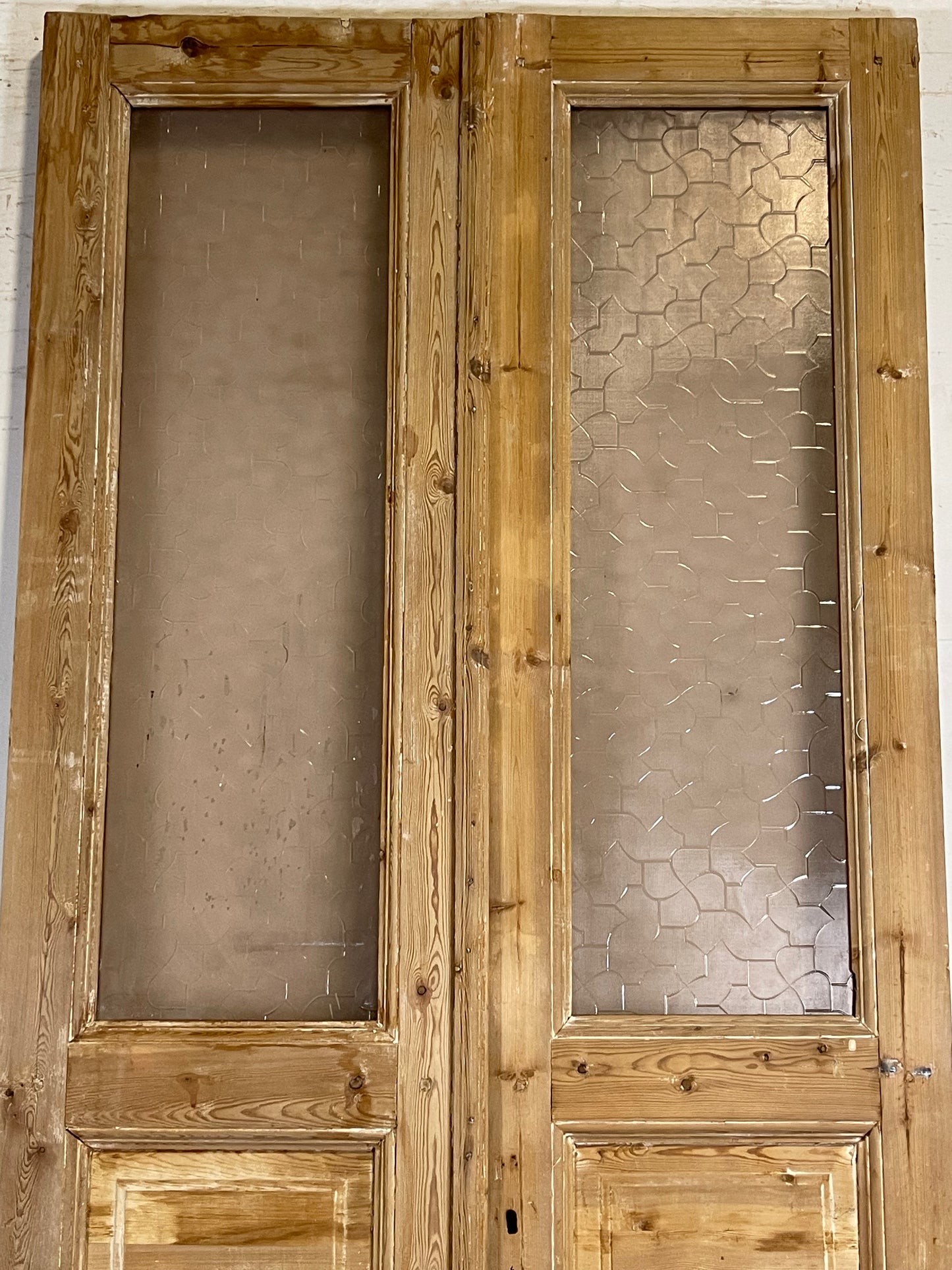 Antique French panel doors with glass (96.5x41.25) K339