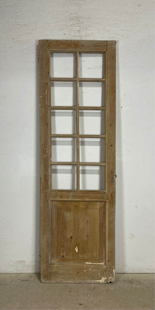 Antique French Panel Door with Glass  (89.25x28) M250