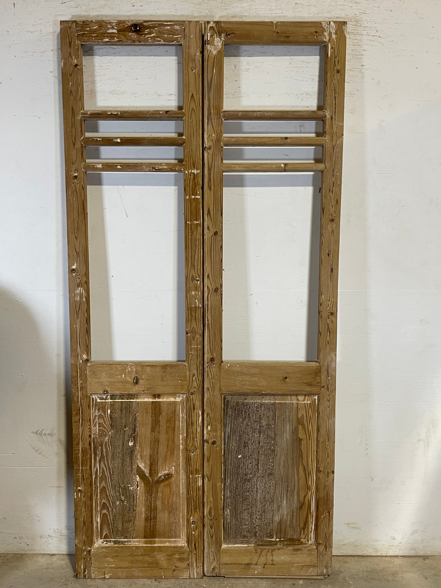 Antique French panel doors with glass (89.75x43) L195