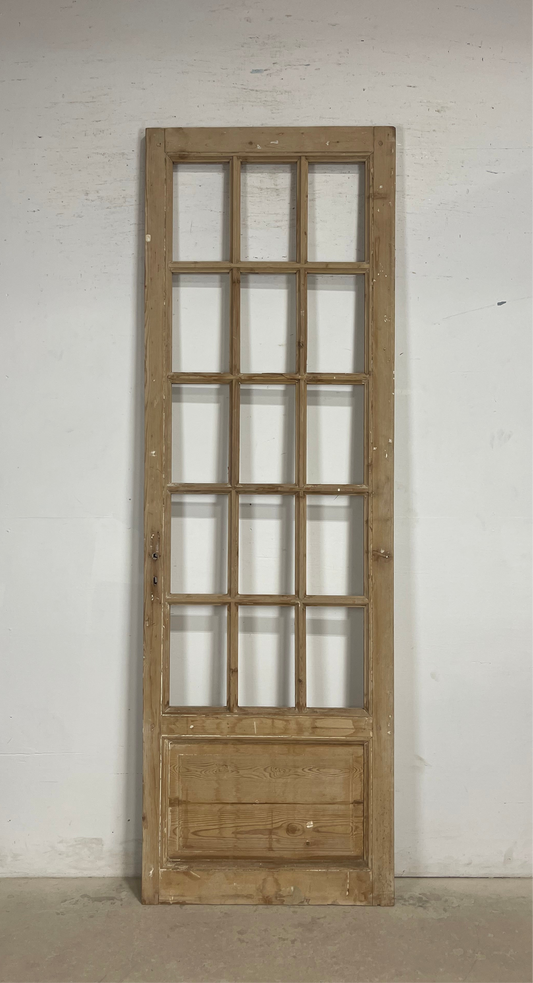 Antique French Panel Door with Glass  (98.25x31.75) M266