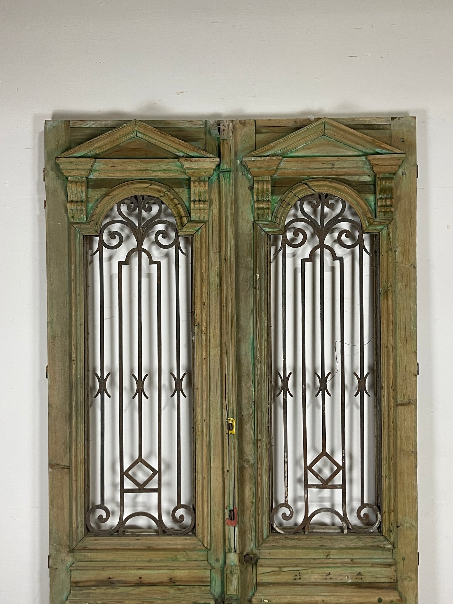 Antique French panel doors with Metal (106.25 x 54.75) O21