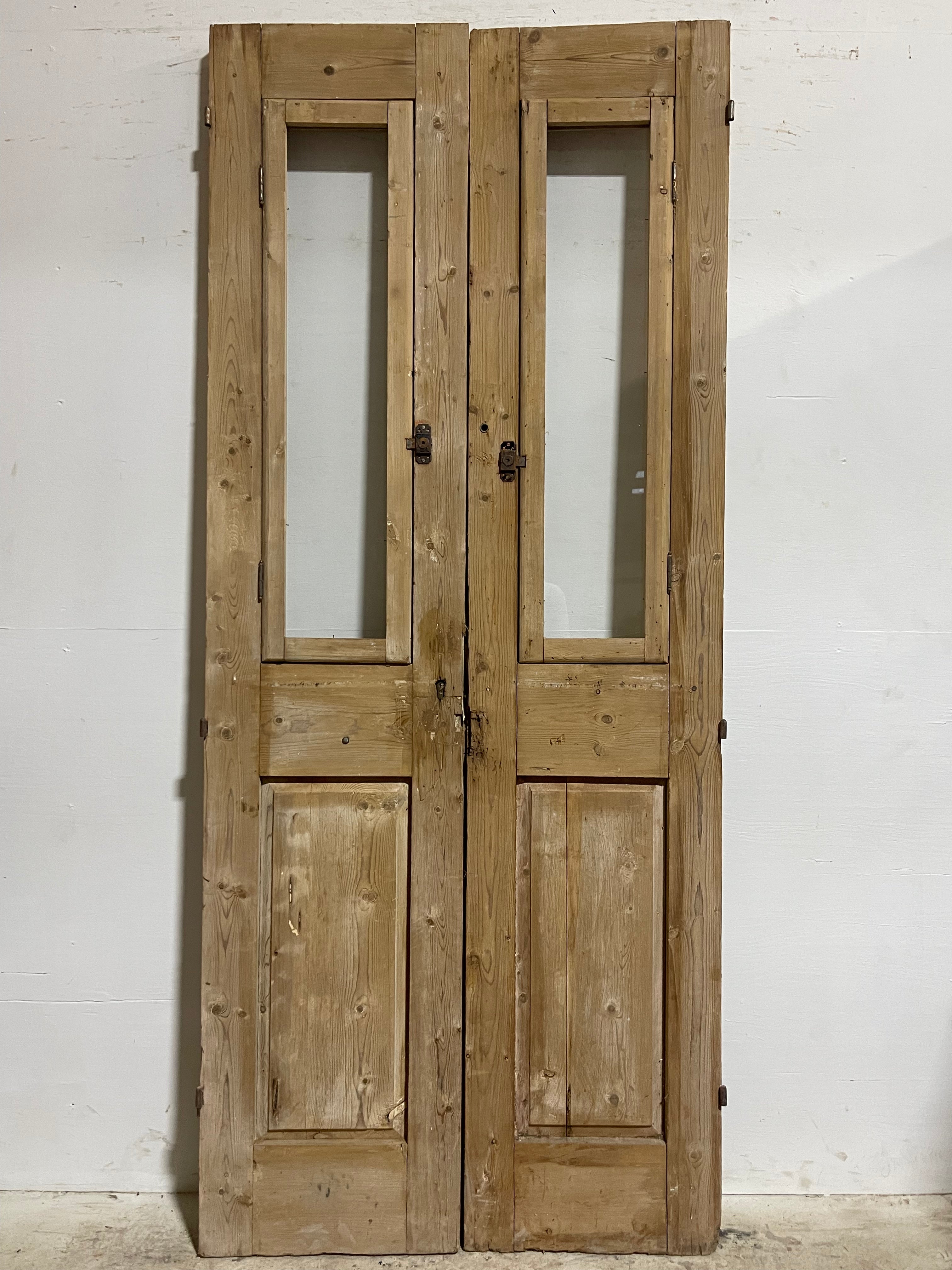Antique French Panel Doors with Glass (94.75x40)J311