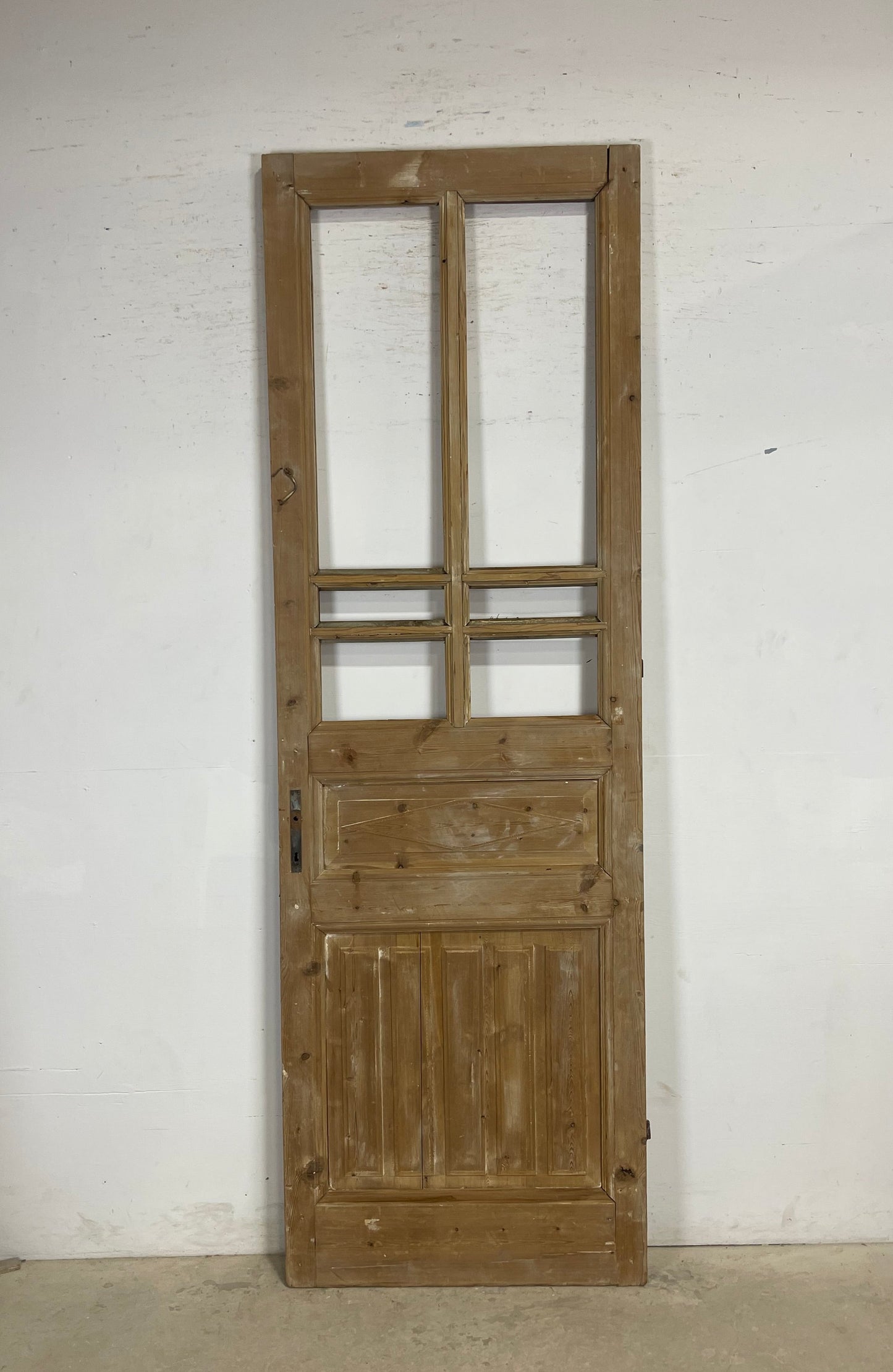 Antique French Panel Door with Glass  (85.25x31.25) M260