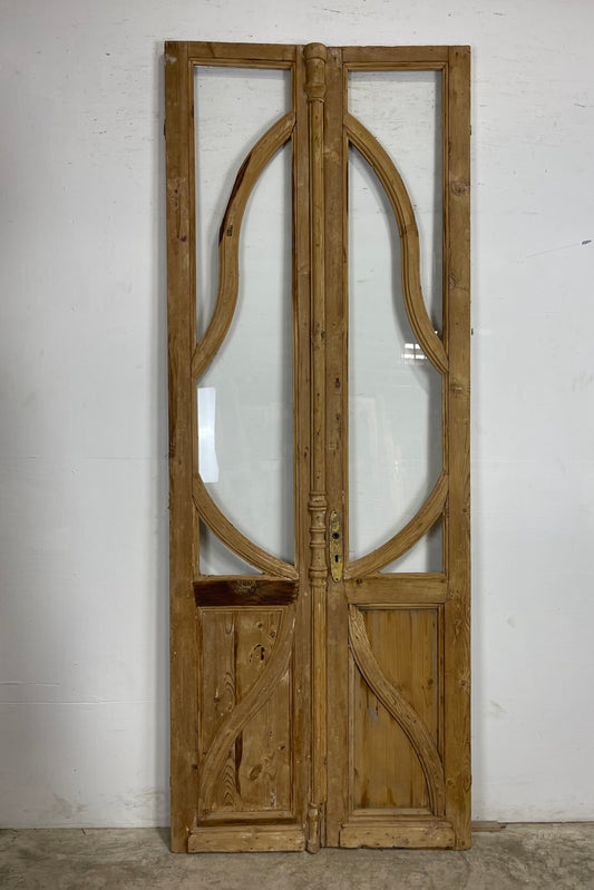 Antique  French Panel Doors with Carving  (98 x 37) M050