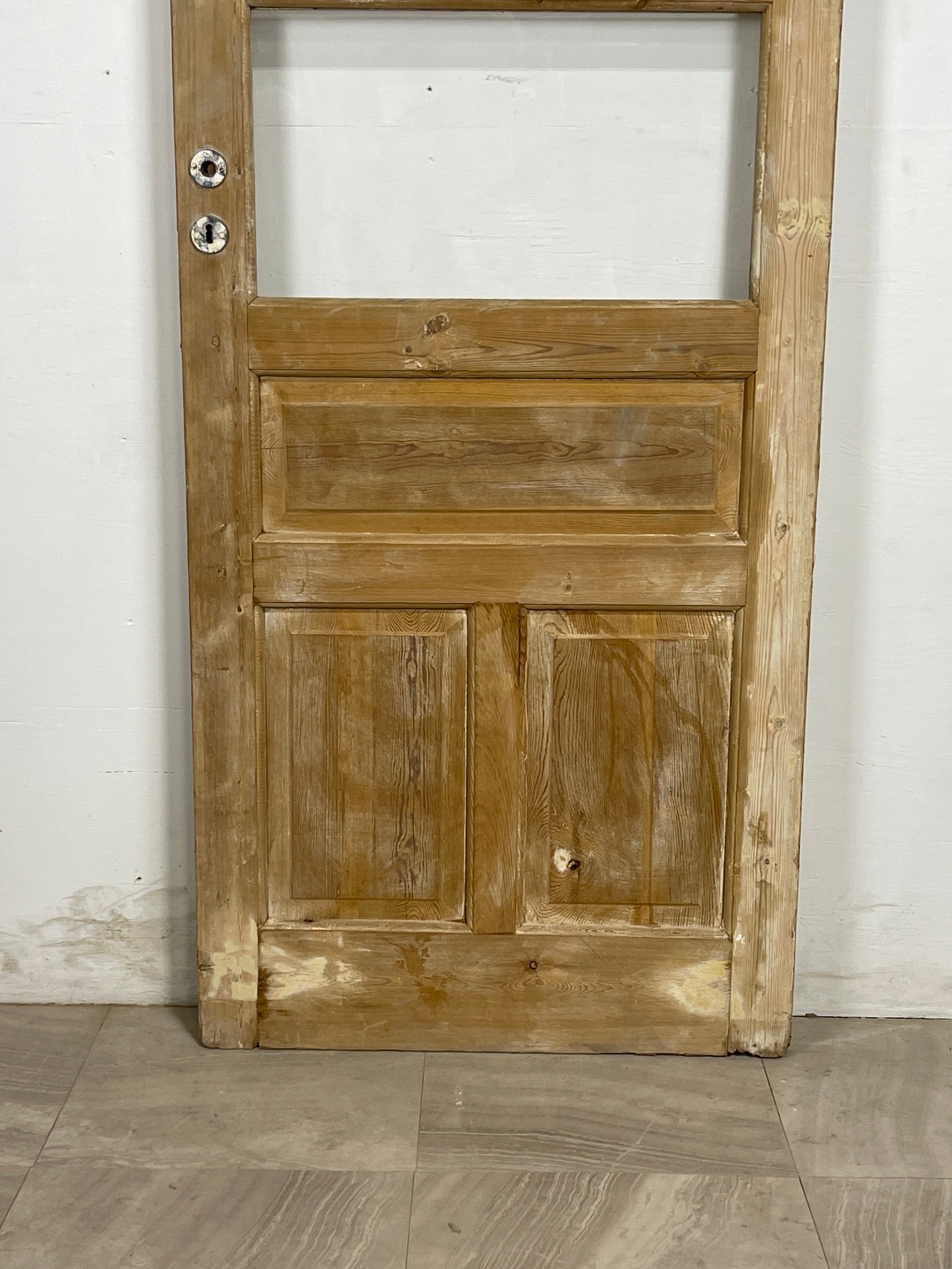 Antique French Panel Door with Glass  (87.25 x 31.75) N162