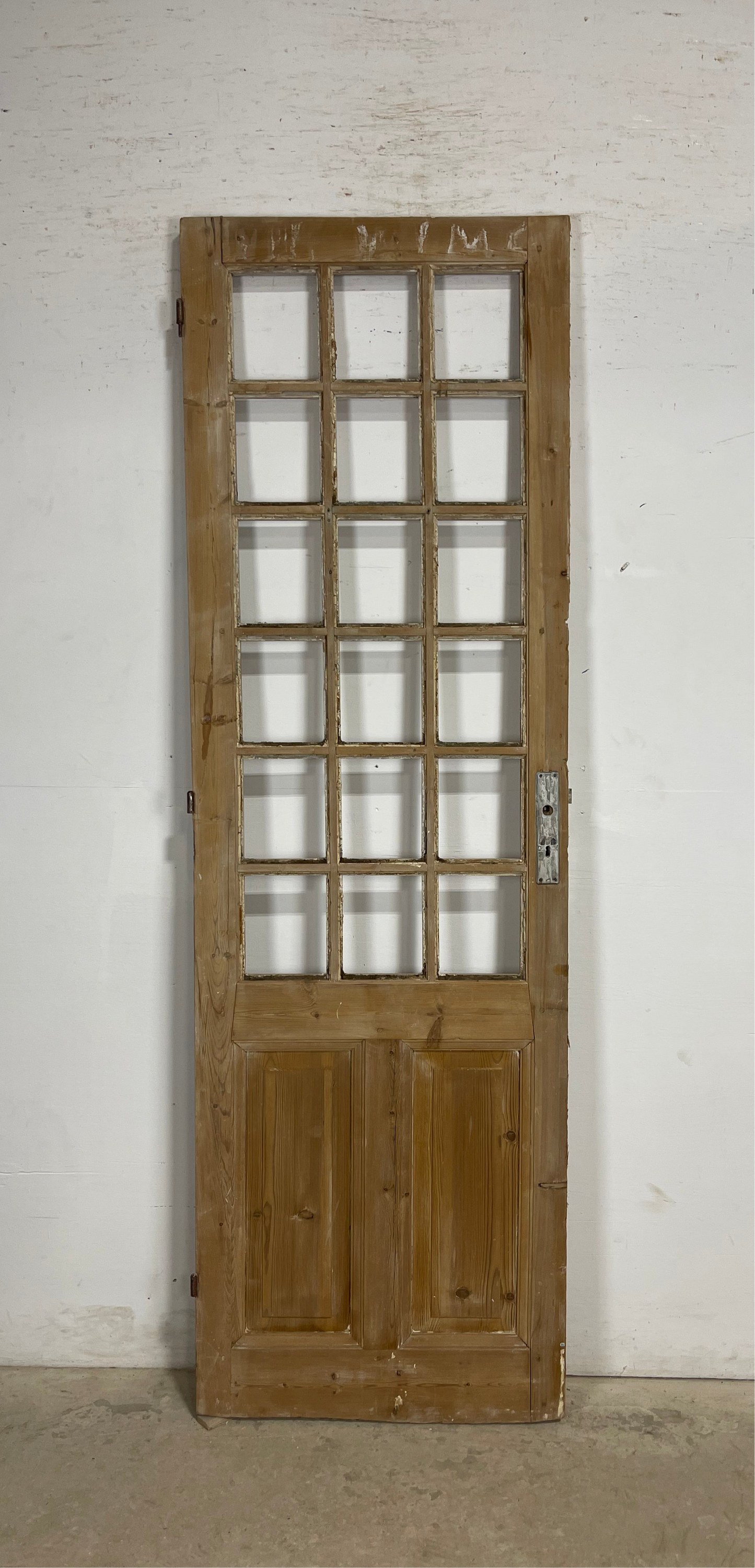 Antique French Panel Door with Glass  (89.25x28) M251