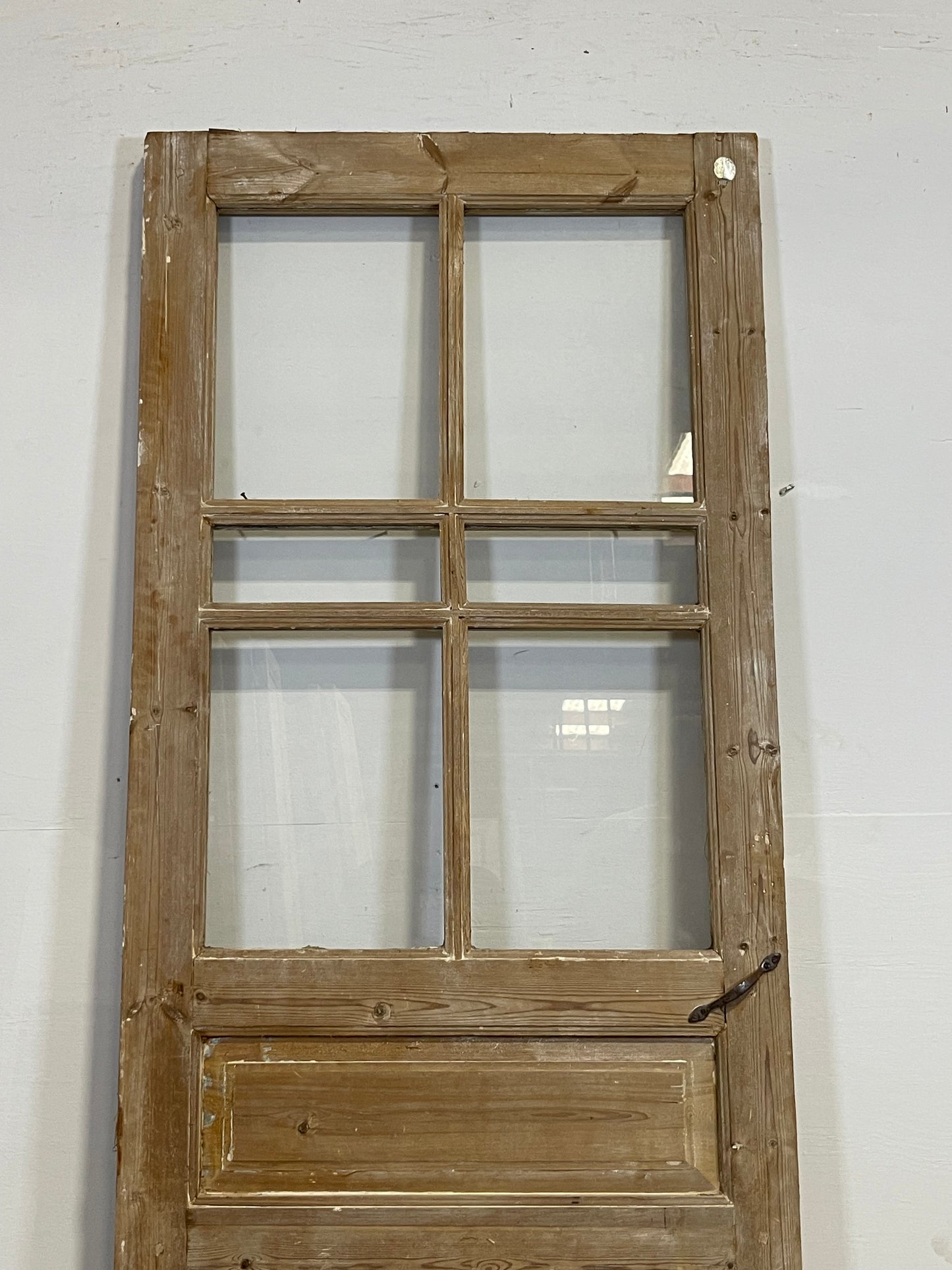 Antique French Panel Door with Glass  (83.5x31.25) L332