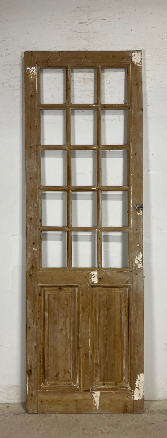 Antique French Panel Door with Glass  (97x32) M256