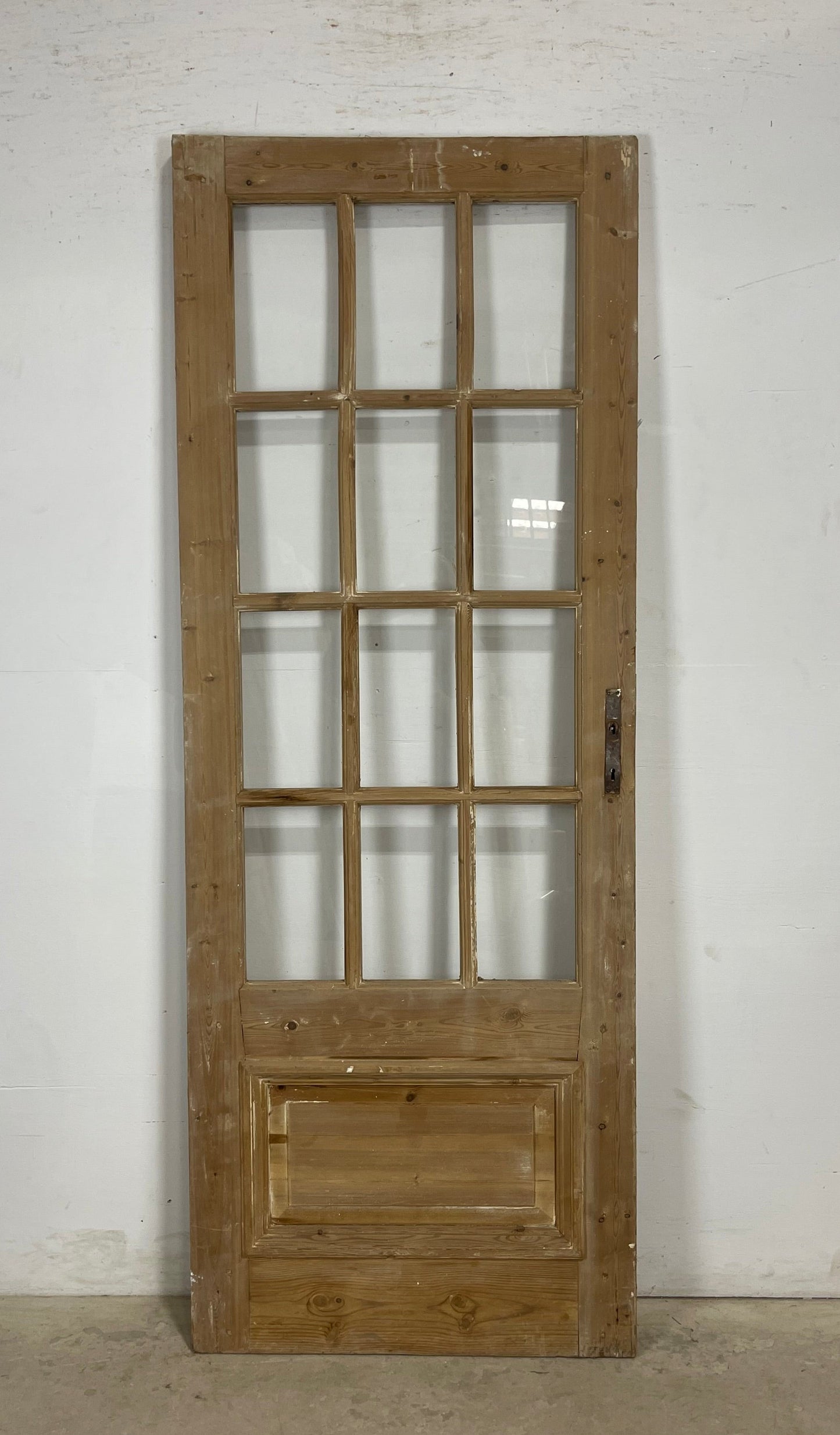 Antique French Panel Door with Glass  (84x31.5) M214