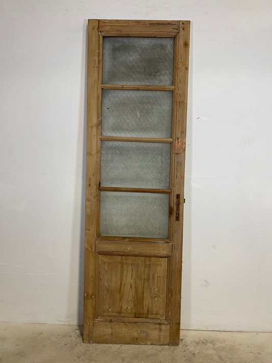 Antique French Panel Door with Glass  (90.25x27.75) L322