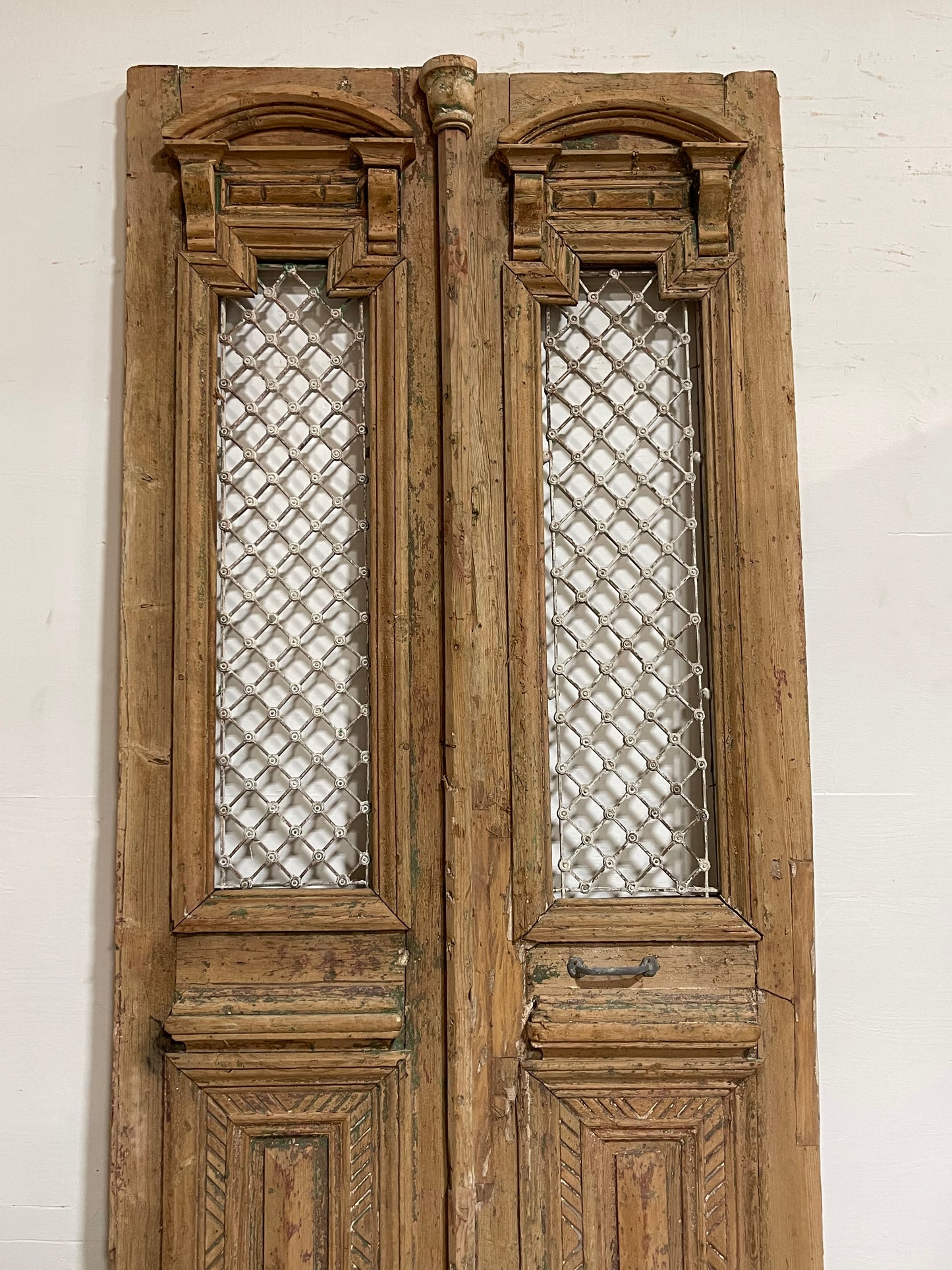 Antique French Panel Doors with Metal (100.5x48) J114