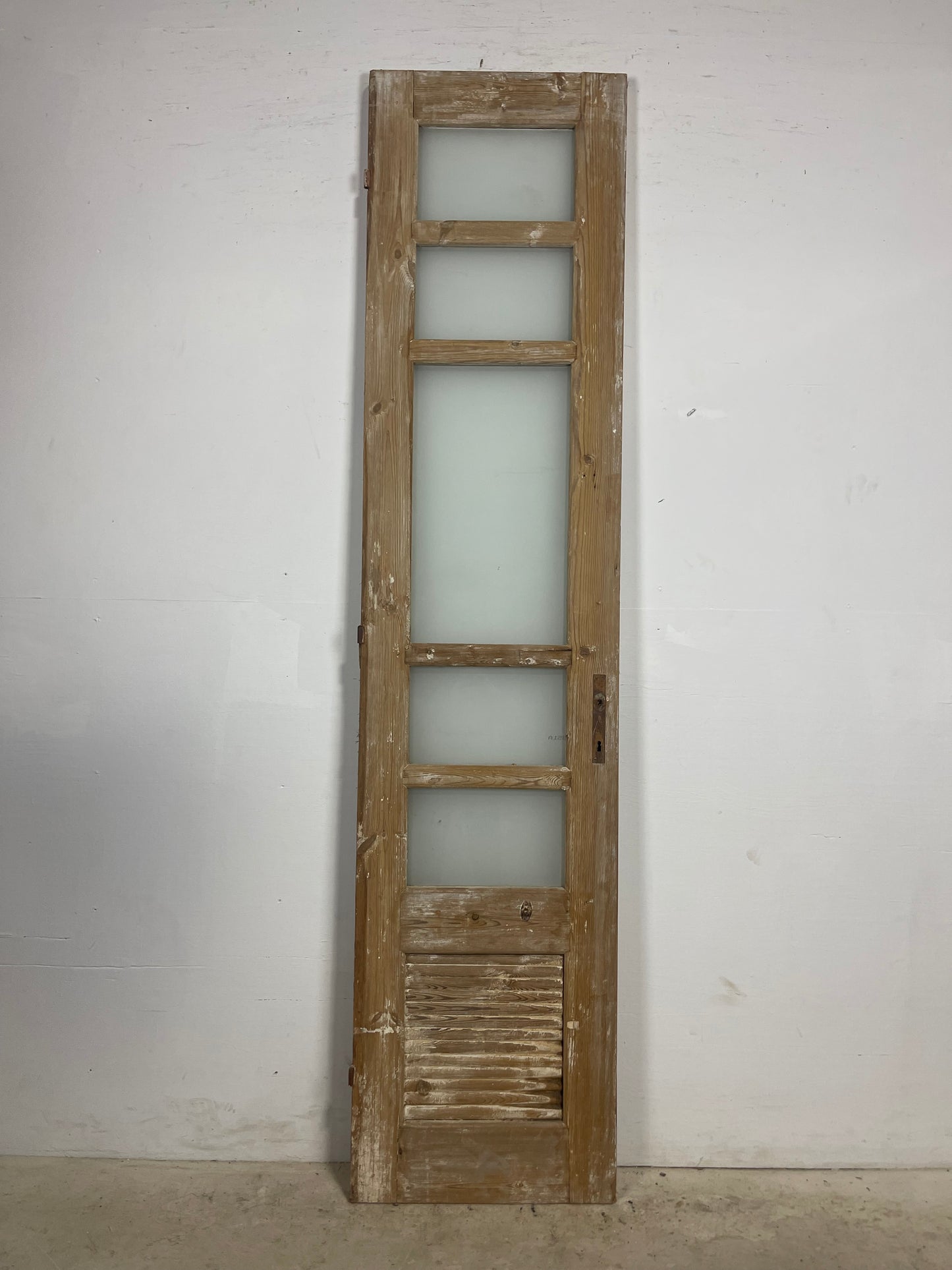 Antique French Panel Door with Glass  (92x21.75) L377