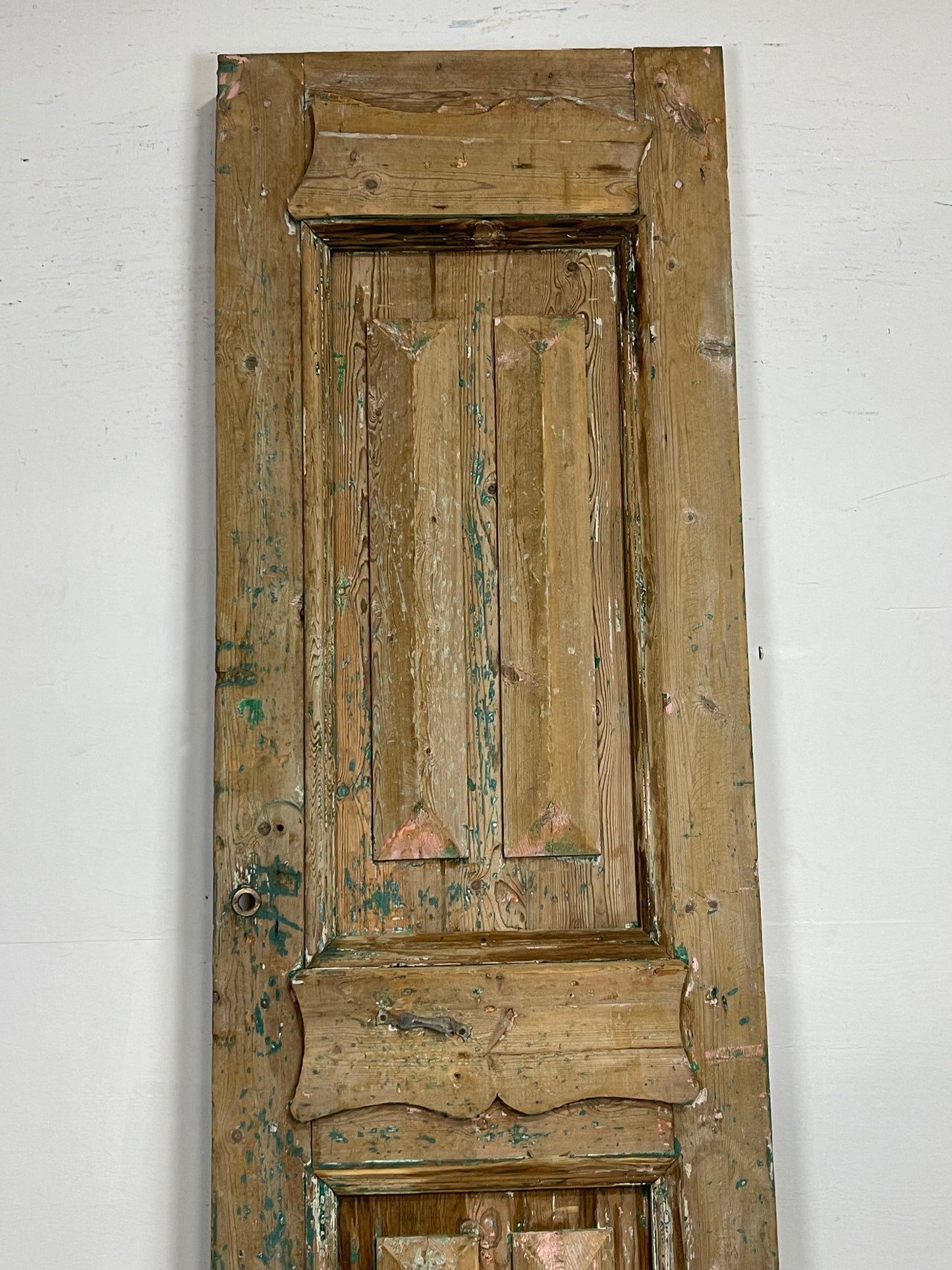 Antique  French Panel Door with Carving  (102 x 32) M048