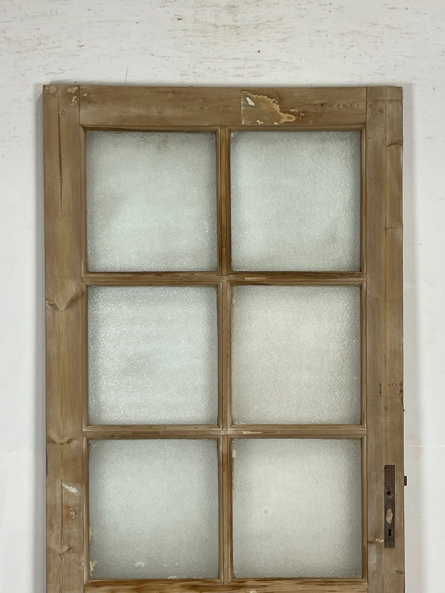 Antique French Panel Door with Glass  (85x36) M211