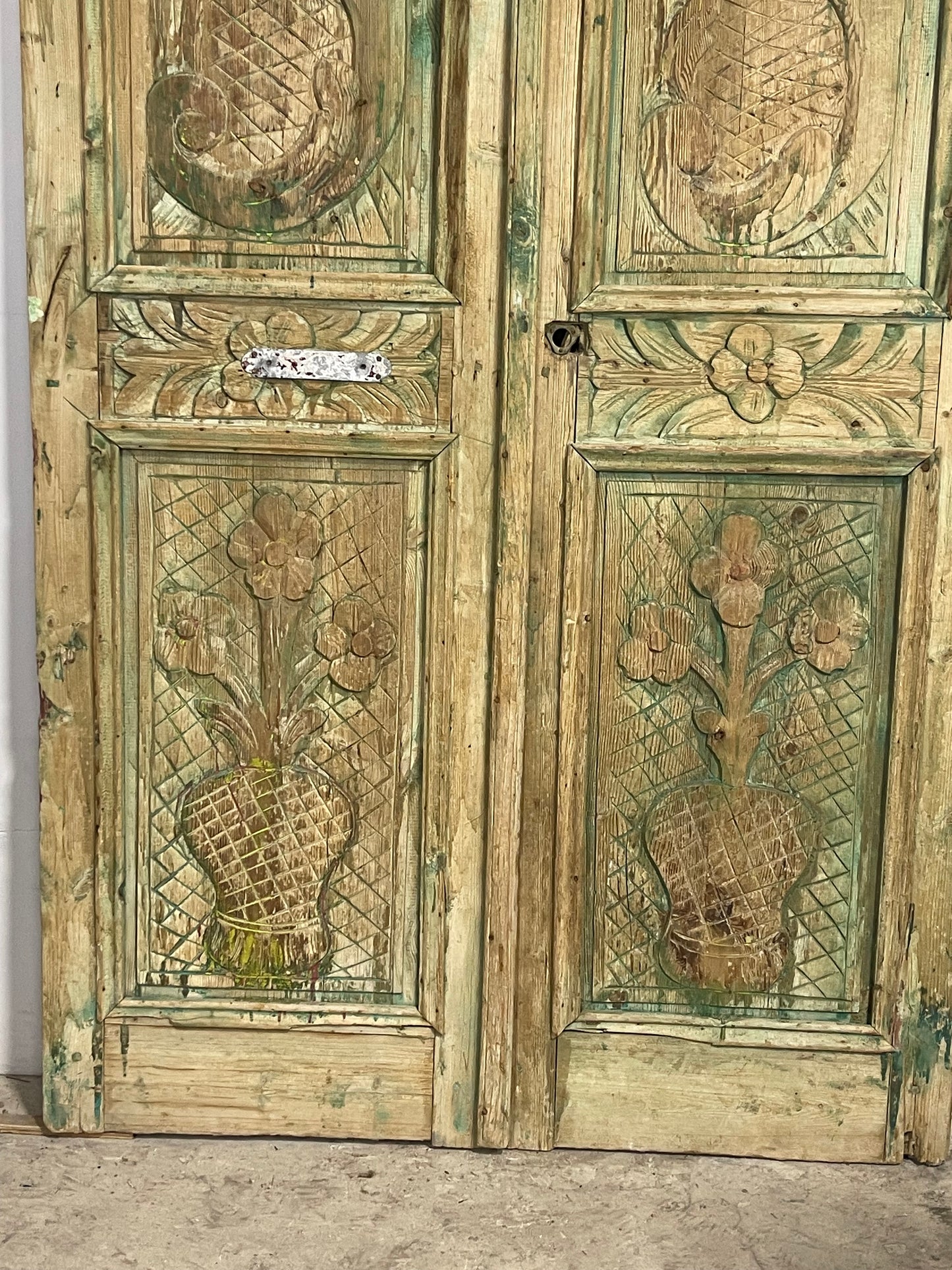 Antique  French Panel Doors with Carving  (94 x 53.25) M035