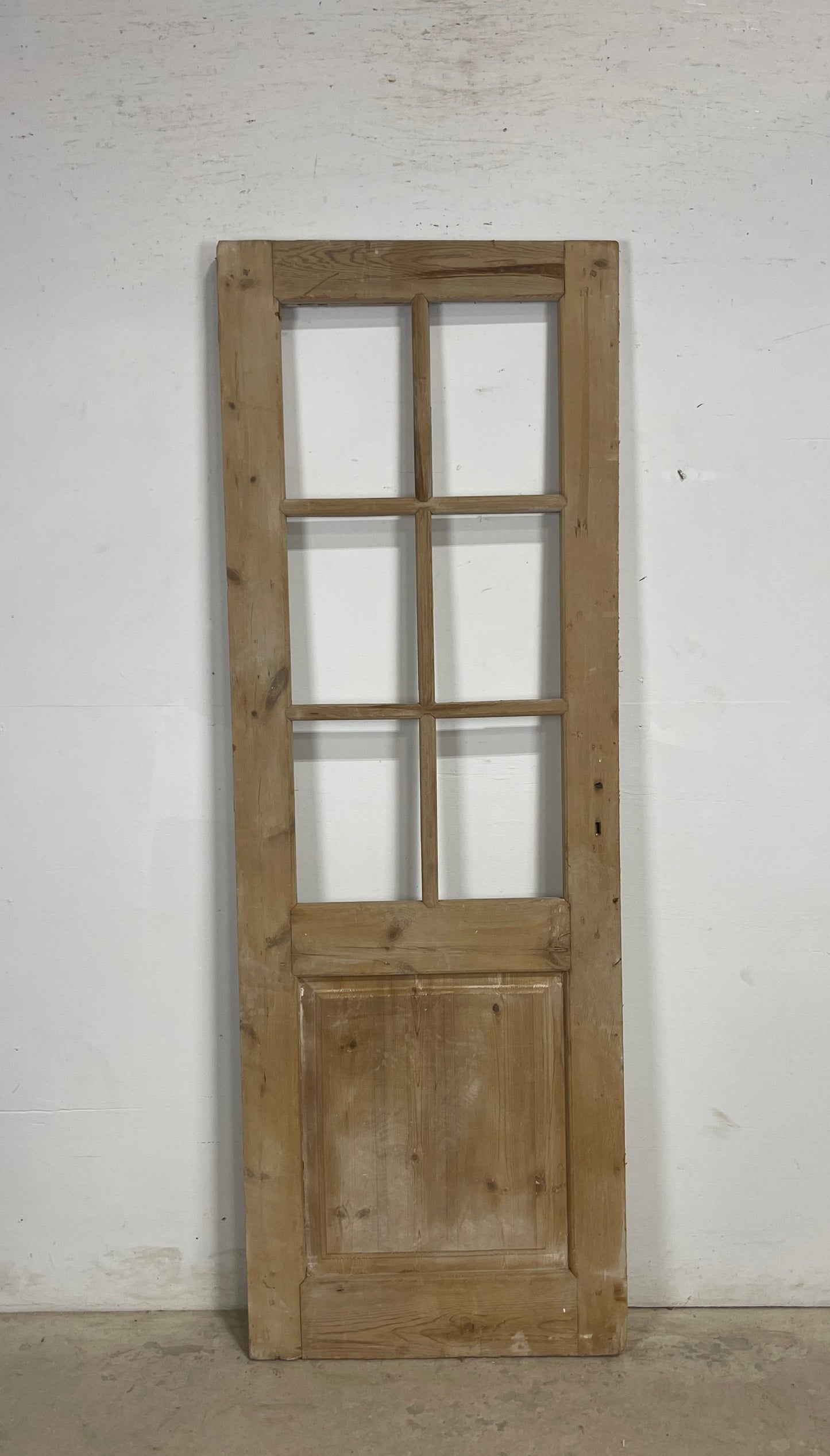 Antique French Panel Door with Glass  (80.5x28) M263