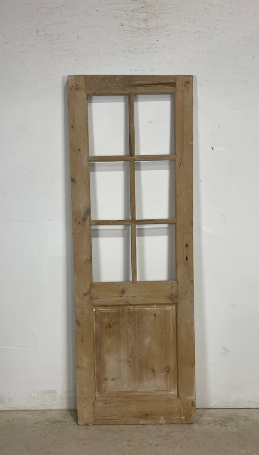 Antique French Panel Door with Glass  (85.25x31.25) M264