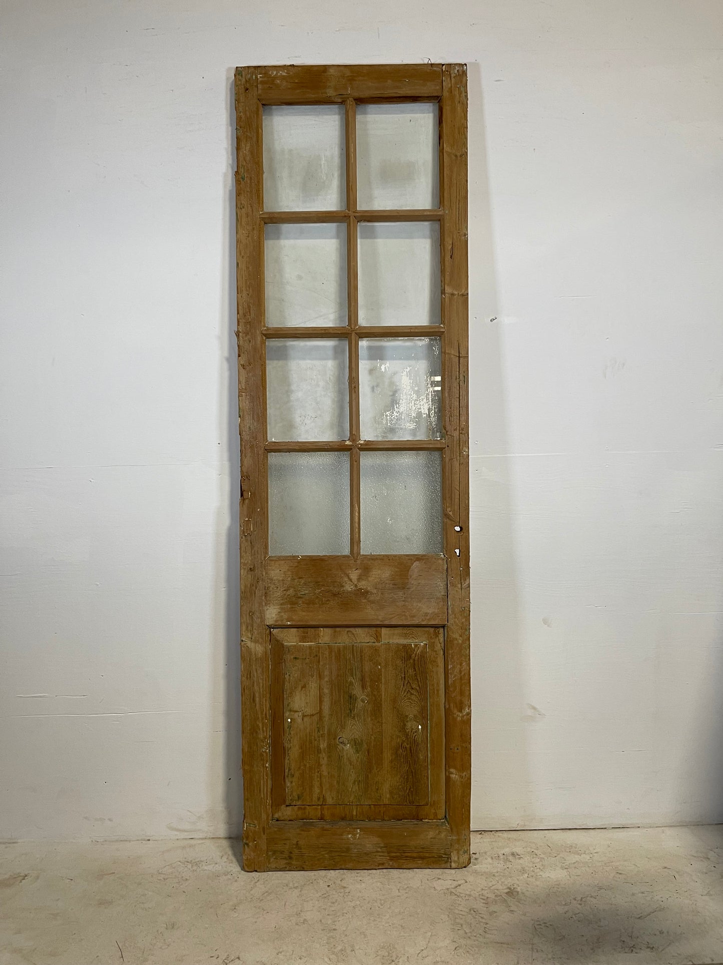 Antique French Panel Door with Glass  (94.25x27.25) L236