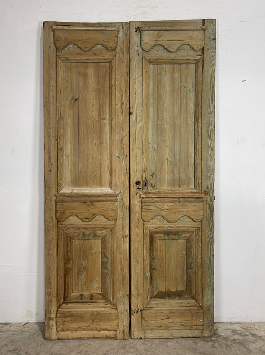 Antique  French Panel Doors with Carving  (92.5 x 48.75) M046