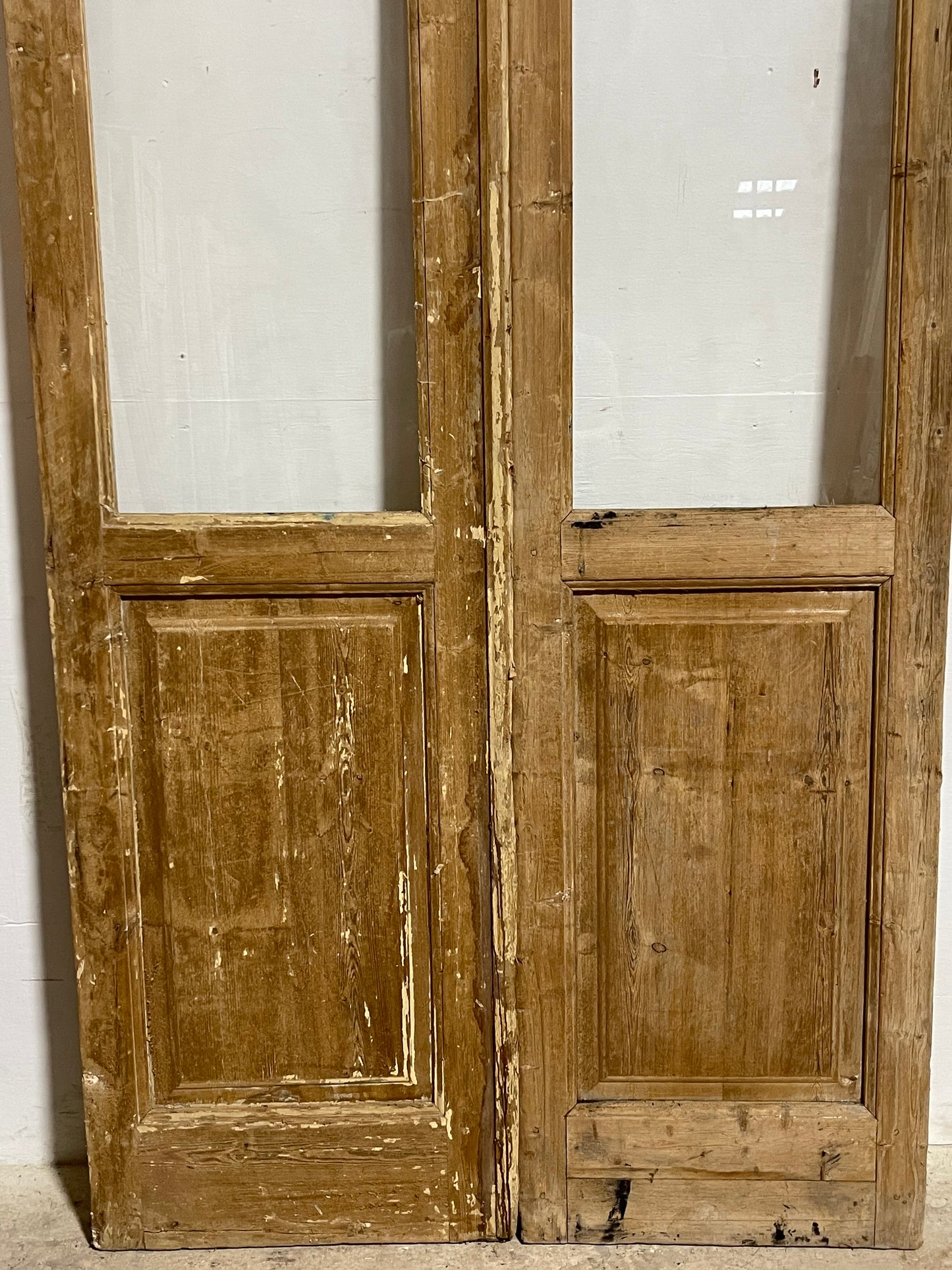 Antique French Panel Doors with glass  (100x48)  K307