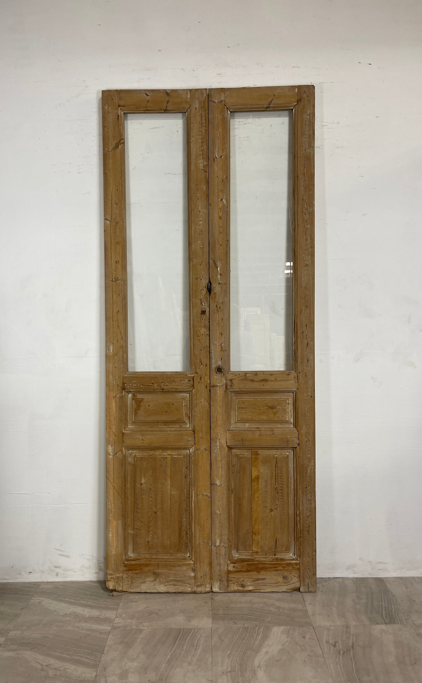 Antique French Panel Doors with Glass   (101.5 x 42.5)   N041