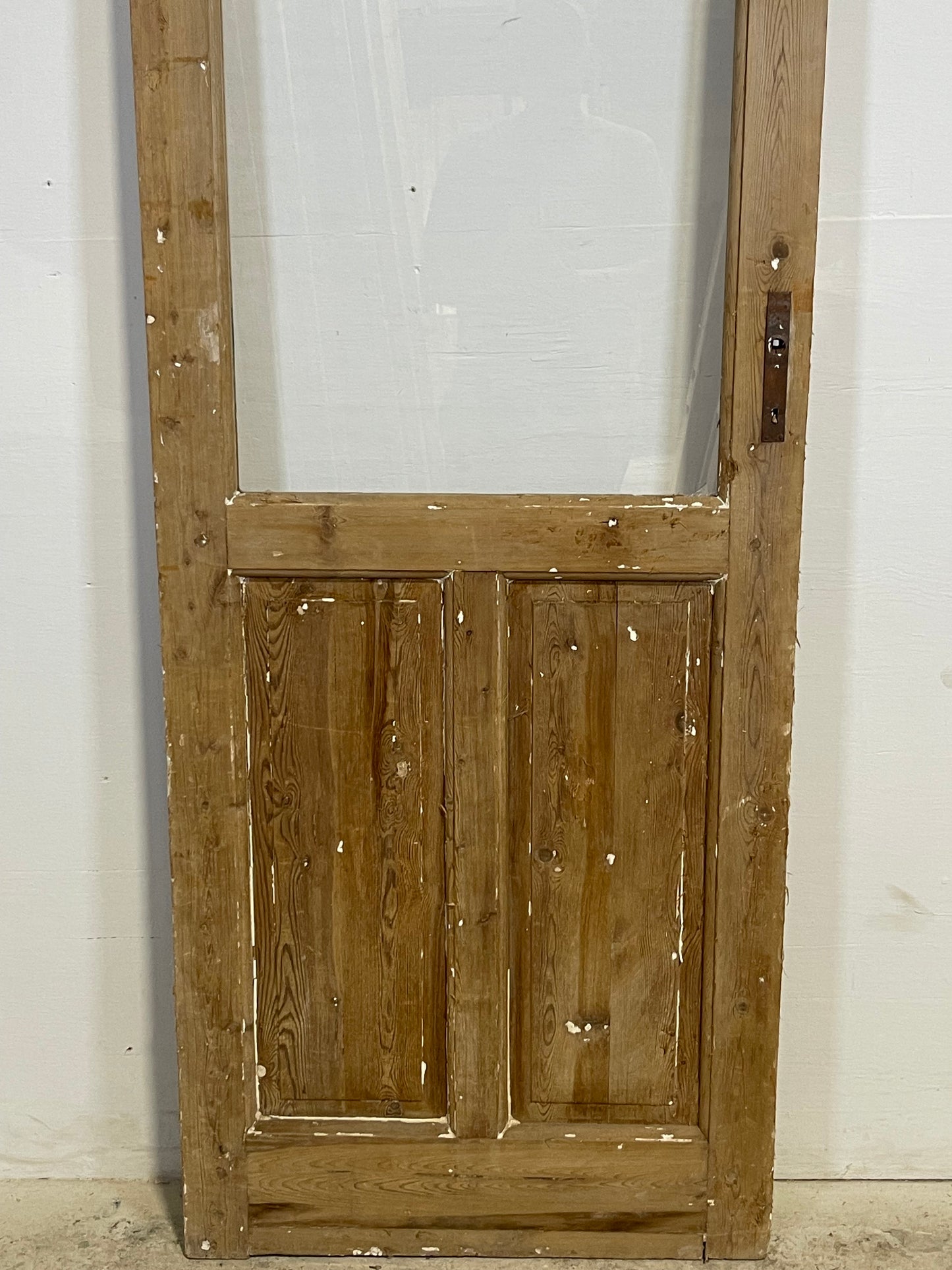 Antique French Panel Door with Glass  (90x28.25) L317