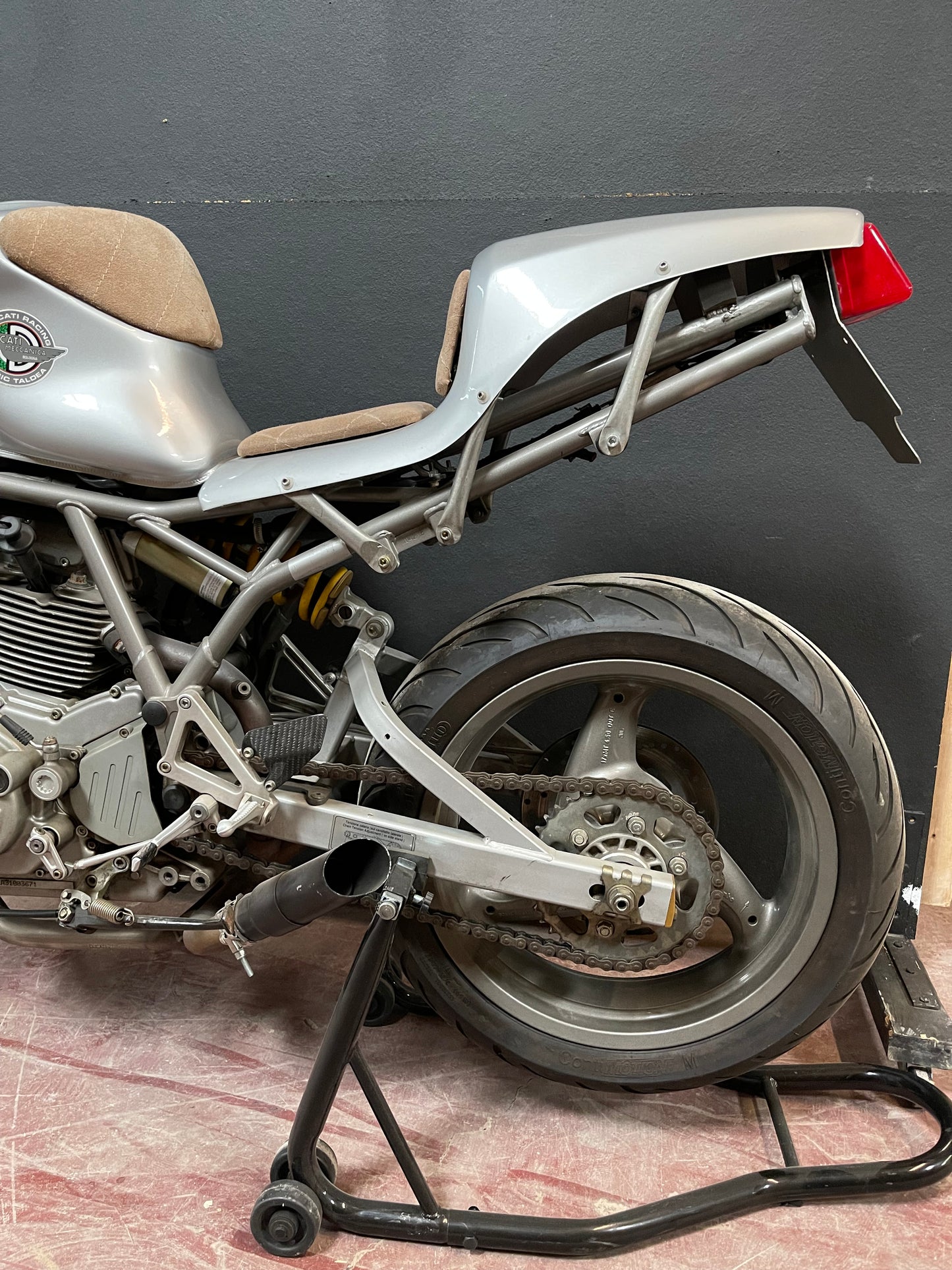 Silver Ducati Motorcycle