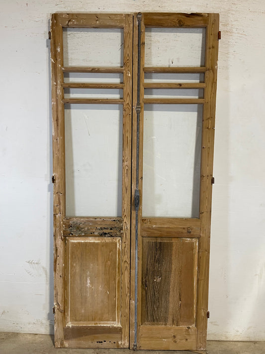 Antique French panel doors with glass (91.5x43) L194